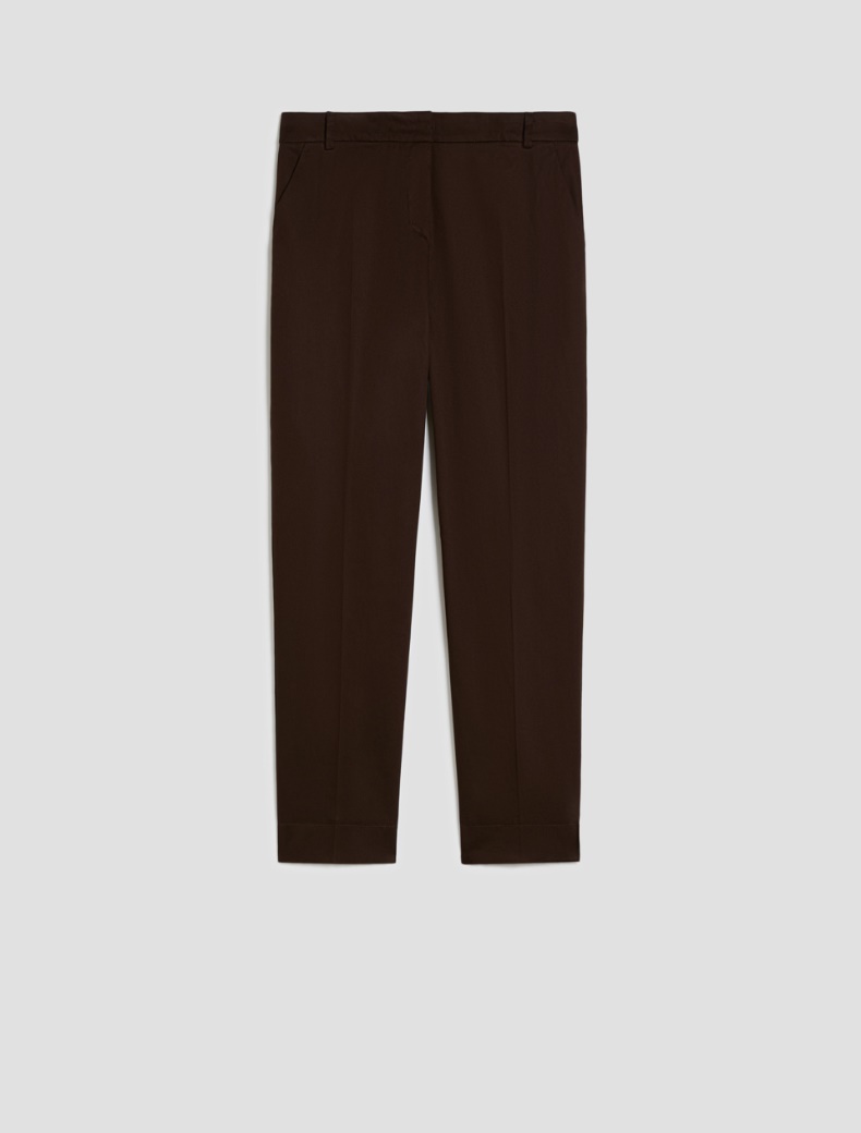 Cotton satin trousers - CHOCOLATE - pennyblack