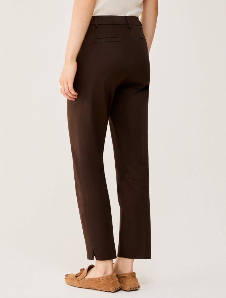 Cotton satin trousers - CHOCOLATE - pennyblack