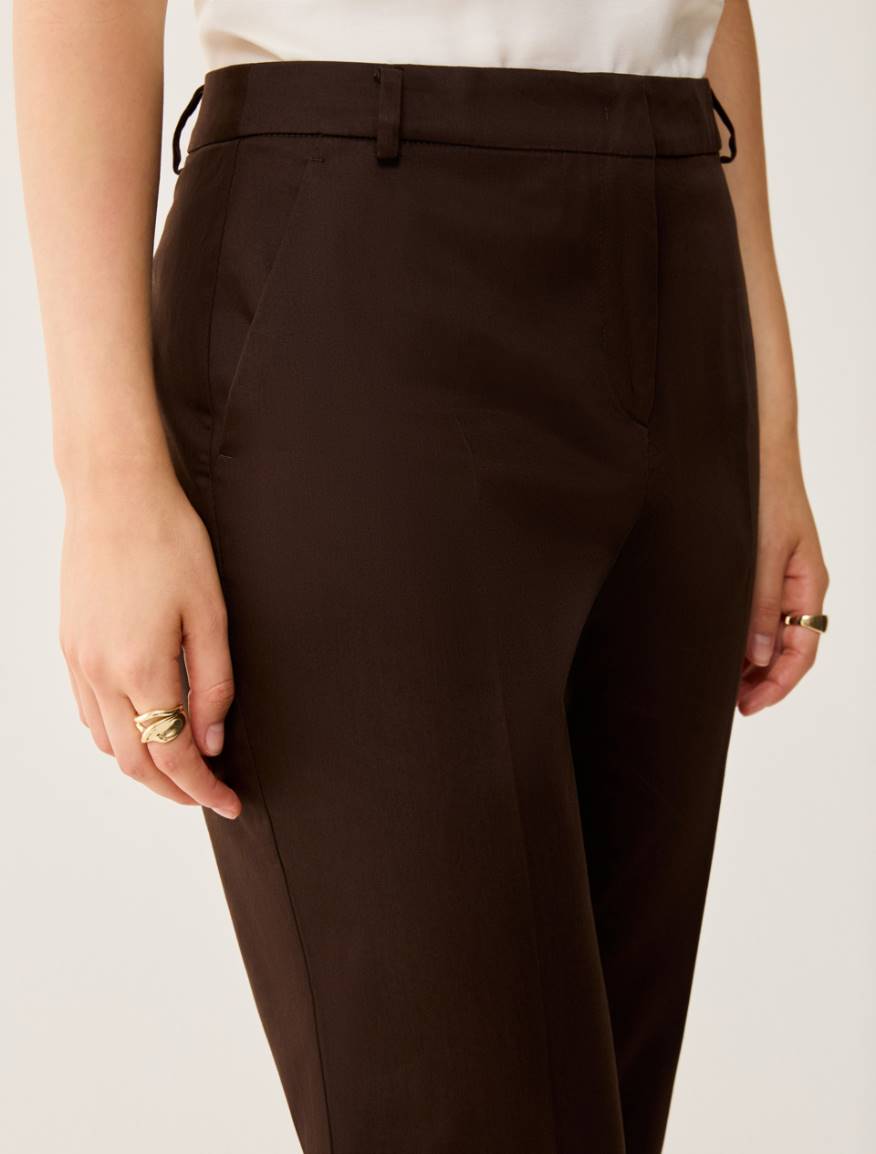 Cotton satin trousers - CHOCOLATE - Pennyblack - 4