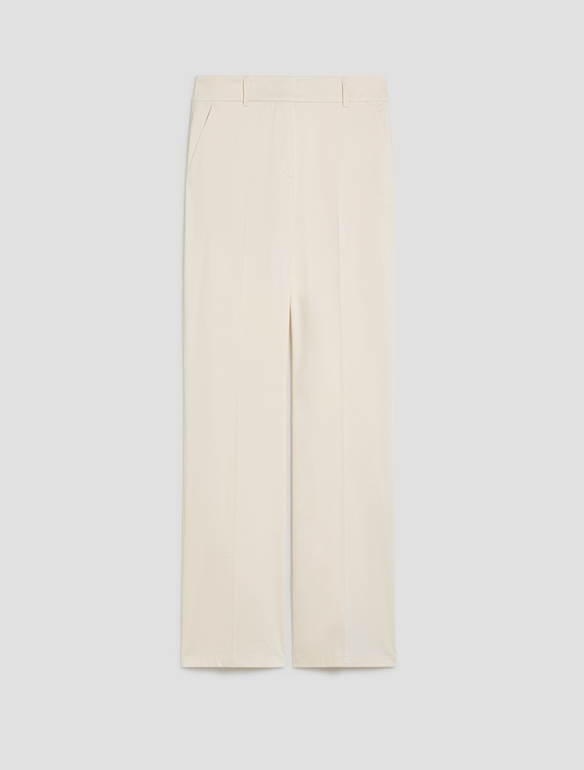 Cotton-satin flared trousers - IVORY - pennyblack