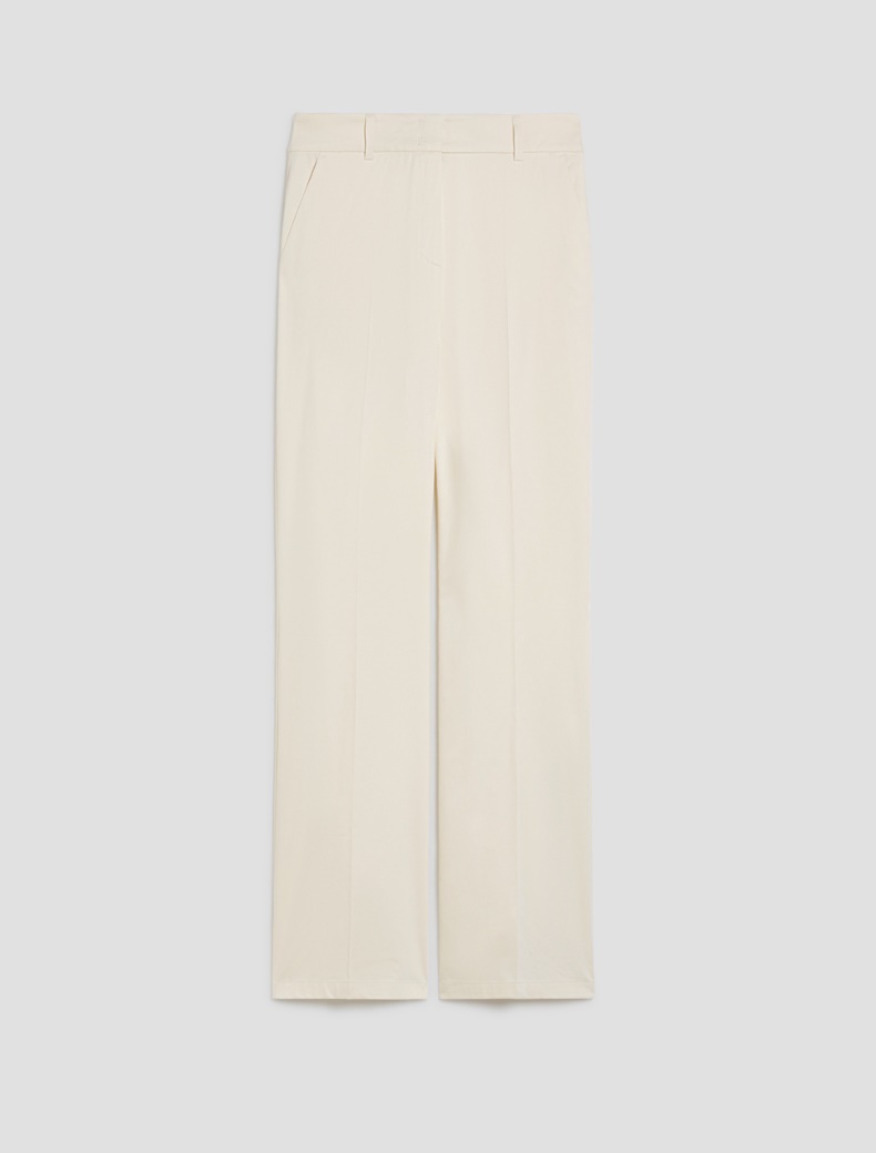 Cotton-satin flared trousers - IVORY - pennyblack