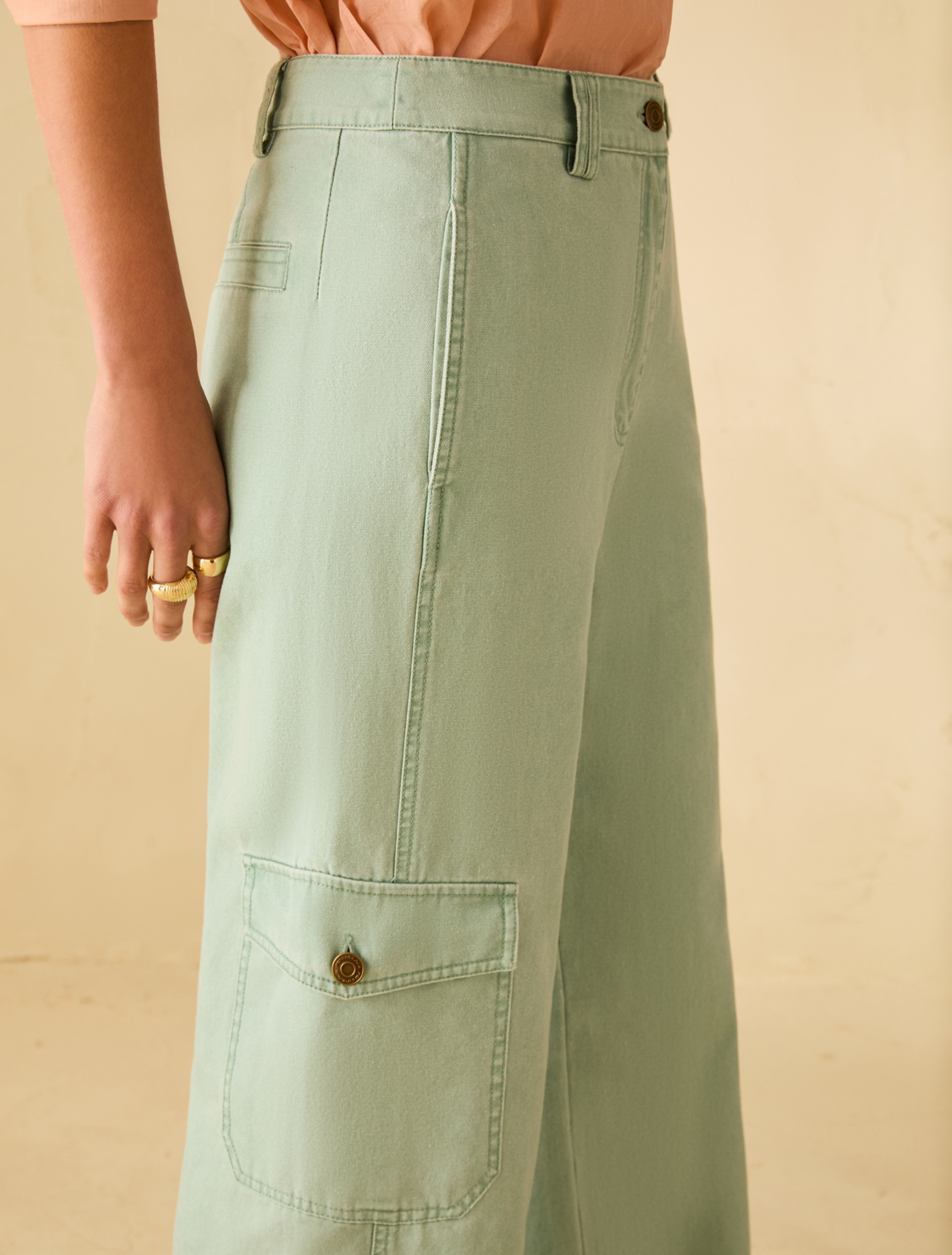 Canvas cargo trousers - AQUAMARINE - pennyblack