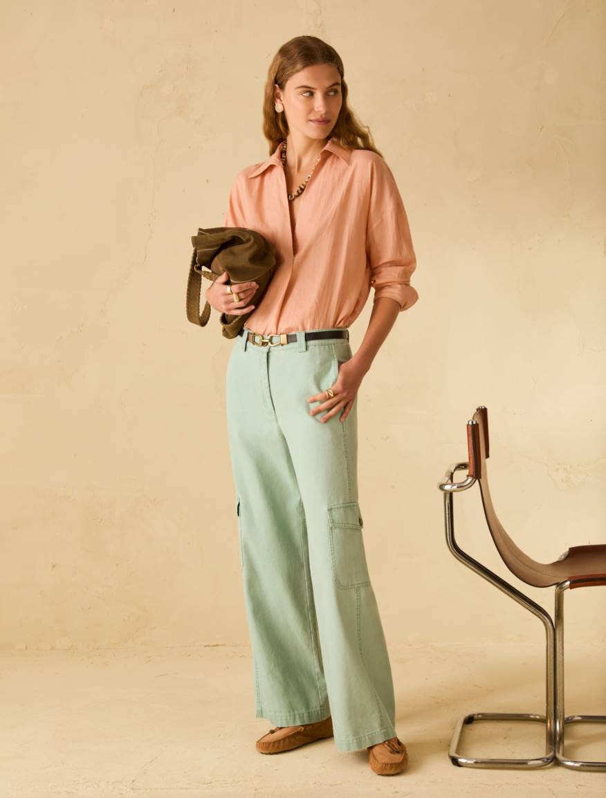 Pantaloni cargo in canvas - ACQUAMARINA - Pennyblack - 5