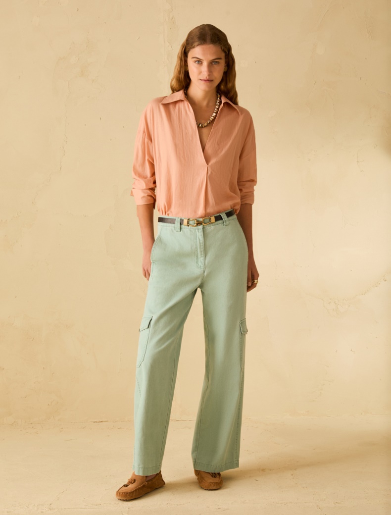 Canvas cargo trousers - AQUAMARINE - pennyblack