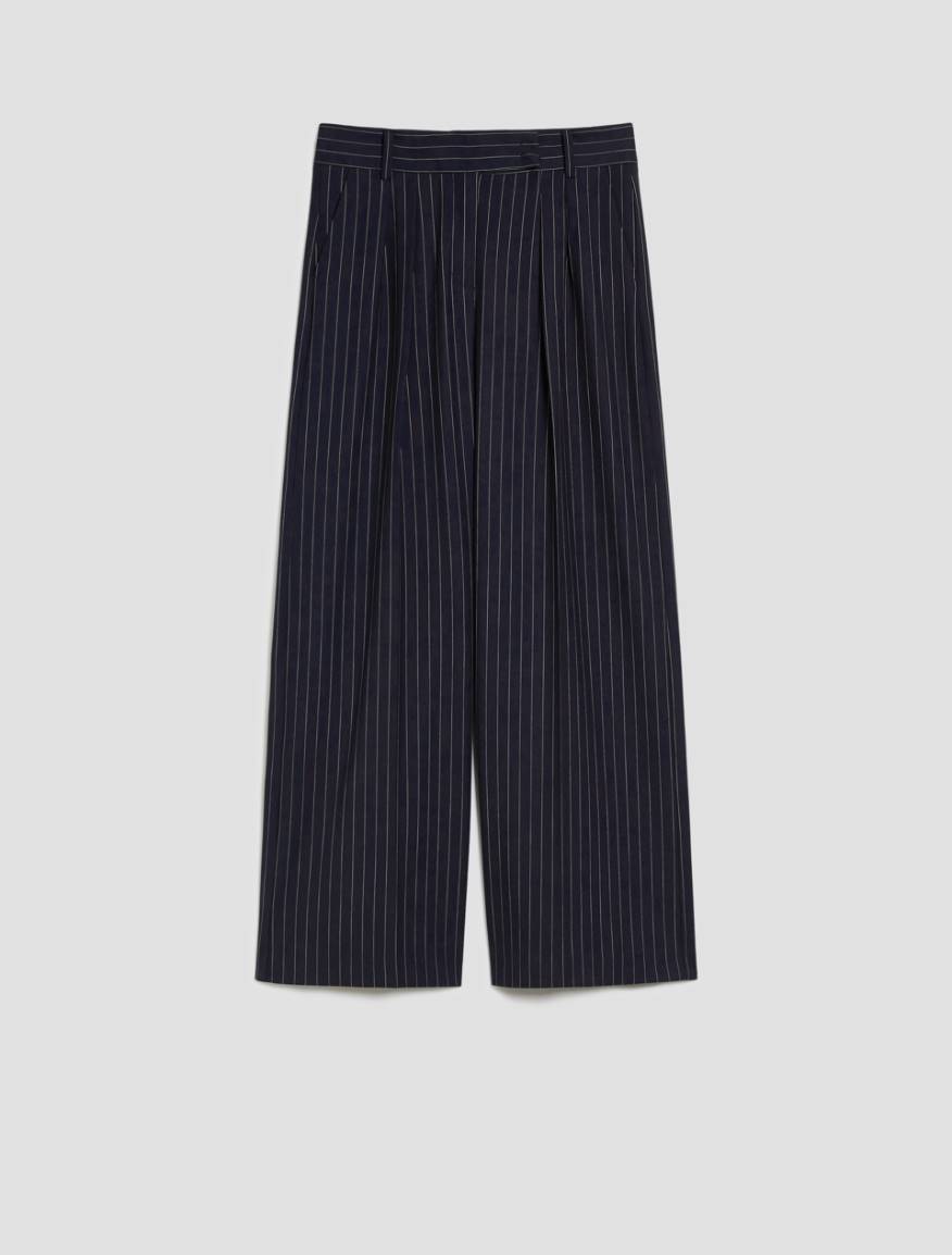 Wide-fit pinstripe trousers - NAVY - Pennyblack - 2