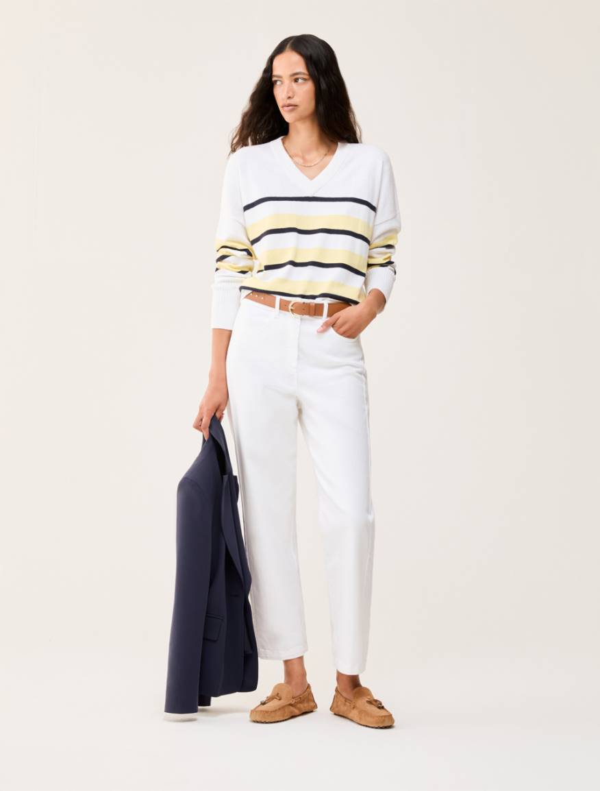 Pantaloni in bull di cotone - AVORIO - Pennyblack