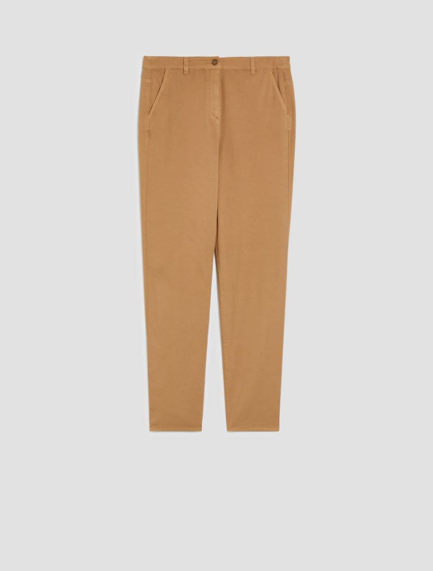 Piqué cotton trousers - CAMEL - Pennyblack - 2