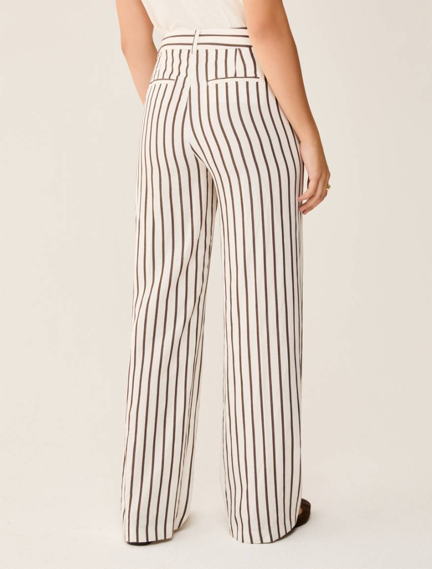 Pantaloni ampi in blend di lino - AVORIO - Pennyblack - 3