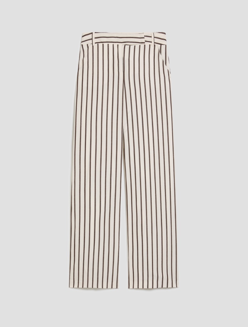 Wide, linen-blend trousers - IVORY - pennyblack