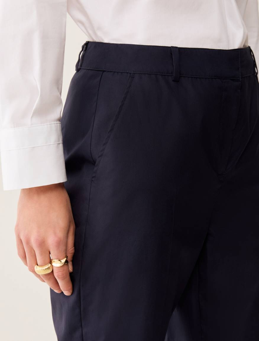 Poplin Capri trousers - NAVY - Pennyblack - 4