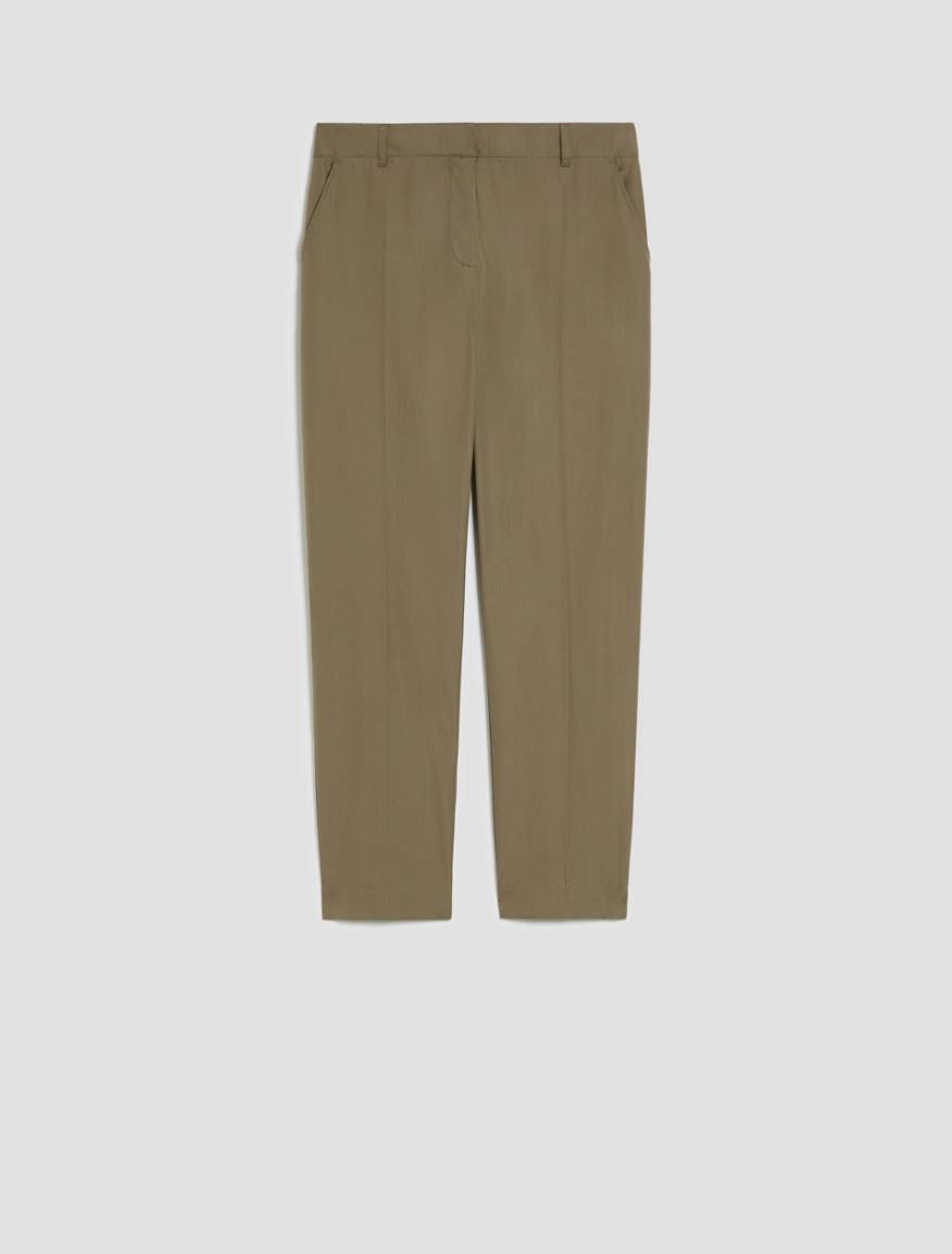 Poplin Capri trousers - KAKI - Pennyblack - 2