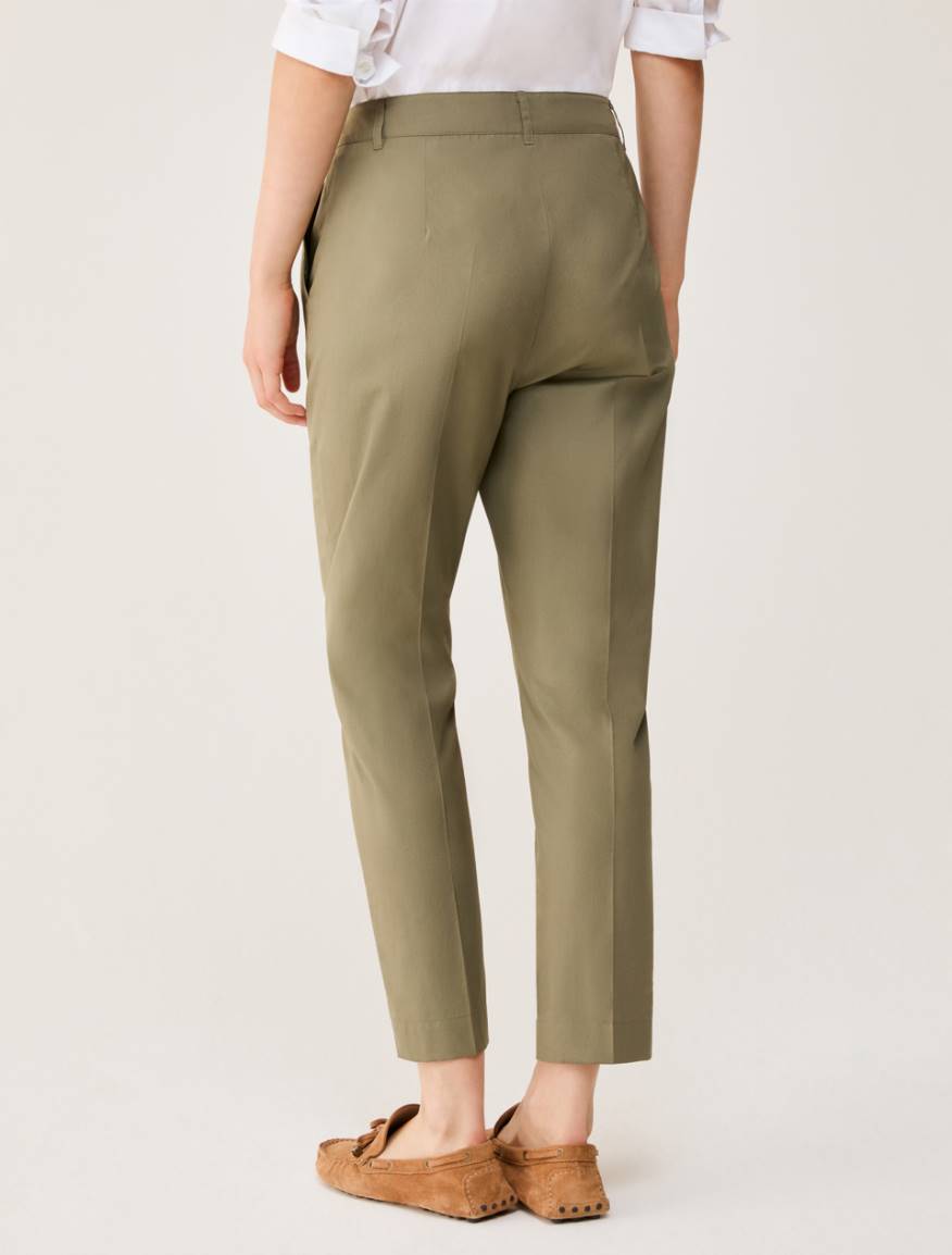 Poplin Capri trousers - KAKI - Pennyblack - 3