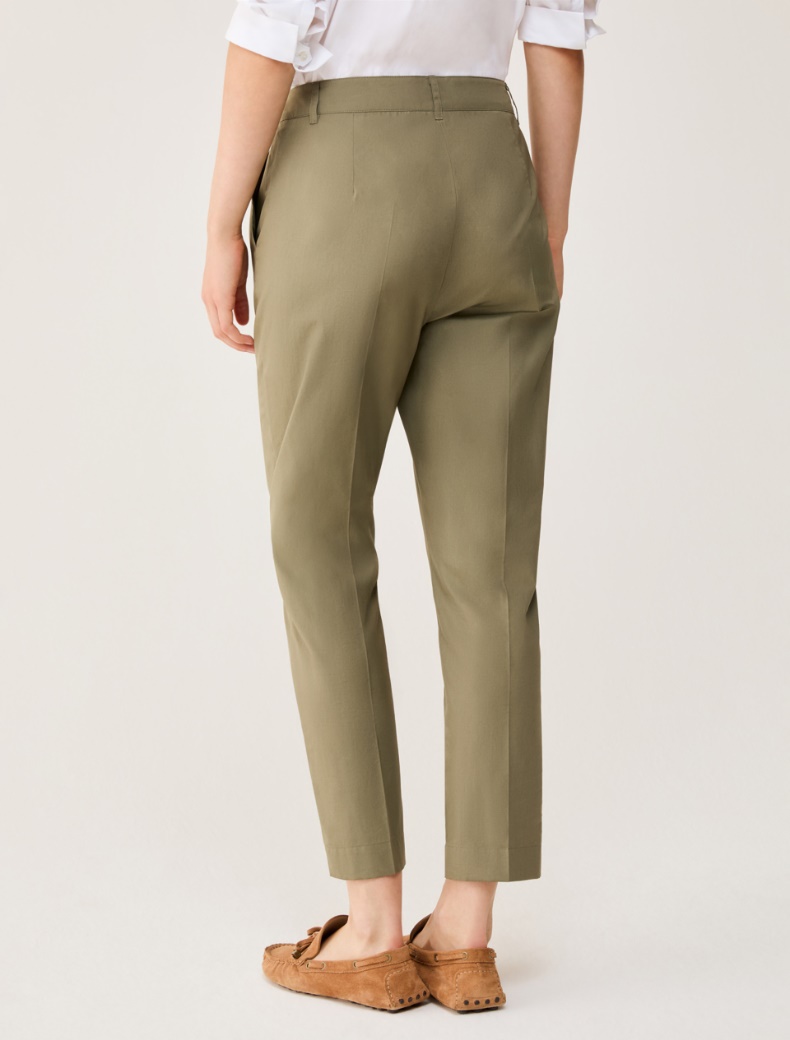 Poplin Capri trousers - KAKI - pennyblack