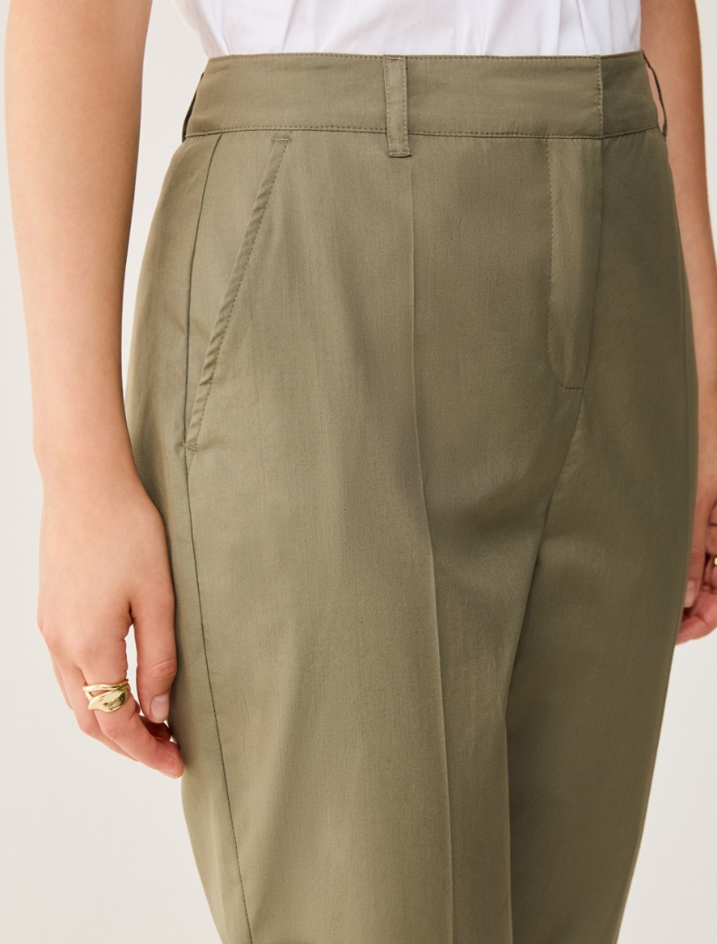 Poplin Capri trousers - KAKI - pennyblack