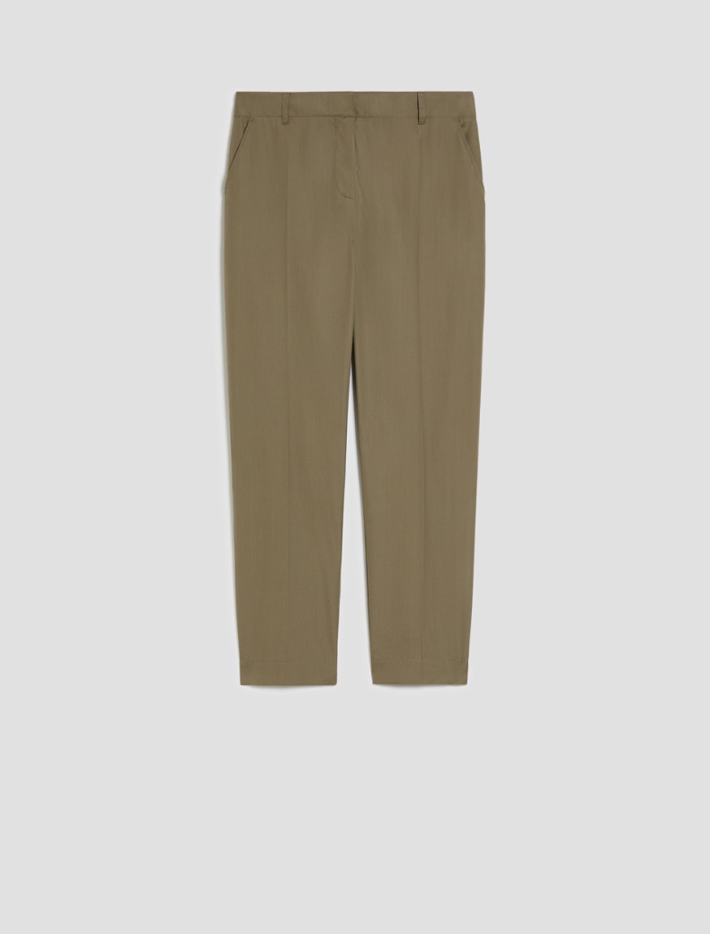 Poplin Capri trousers - KAKI - pennyblack