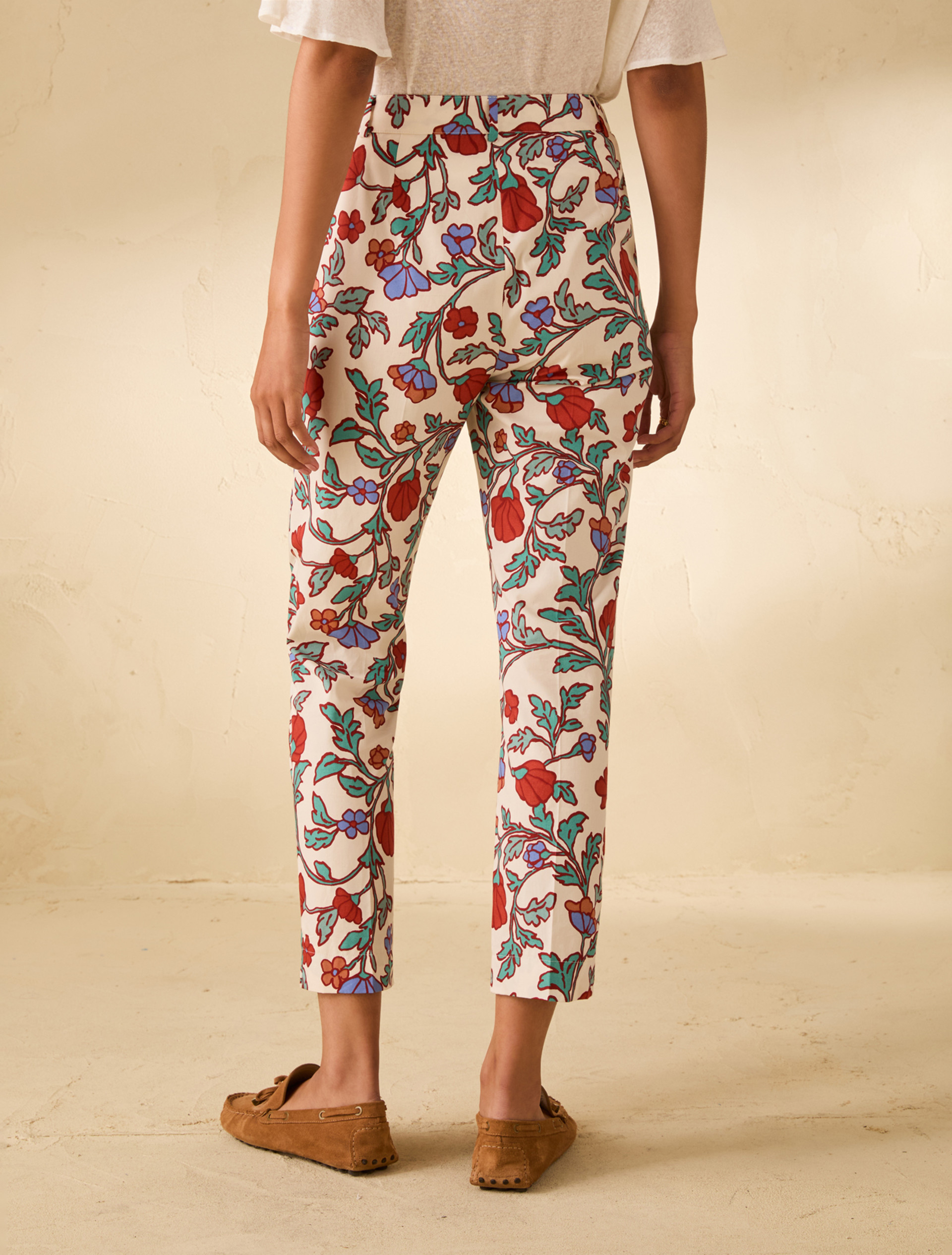 Poplin Capri trousers - WHITE - pennyblack