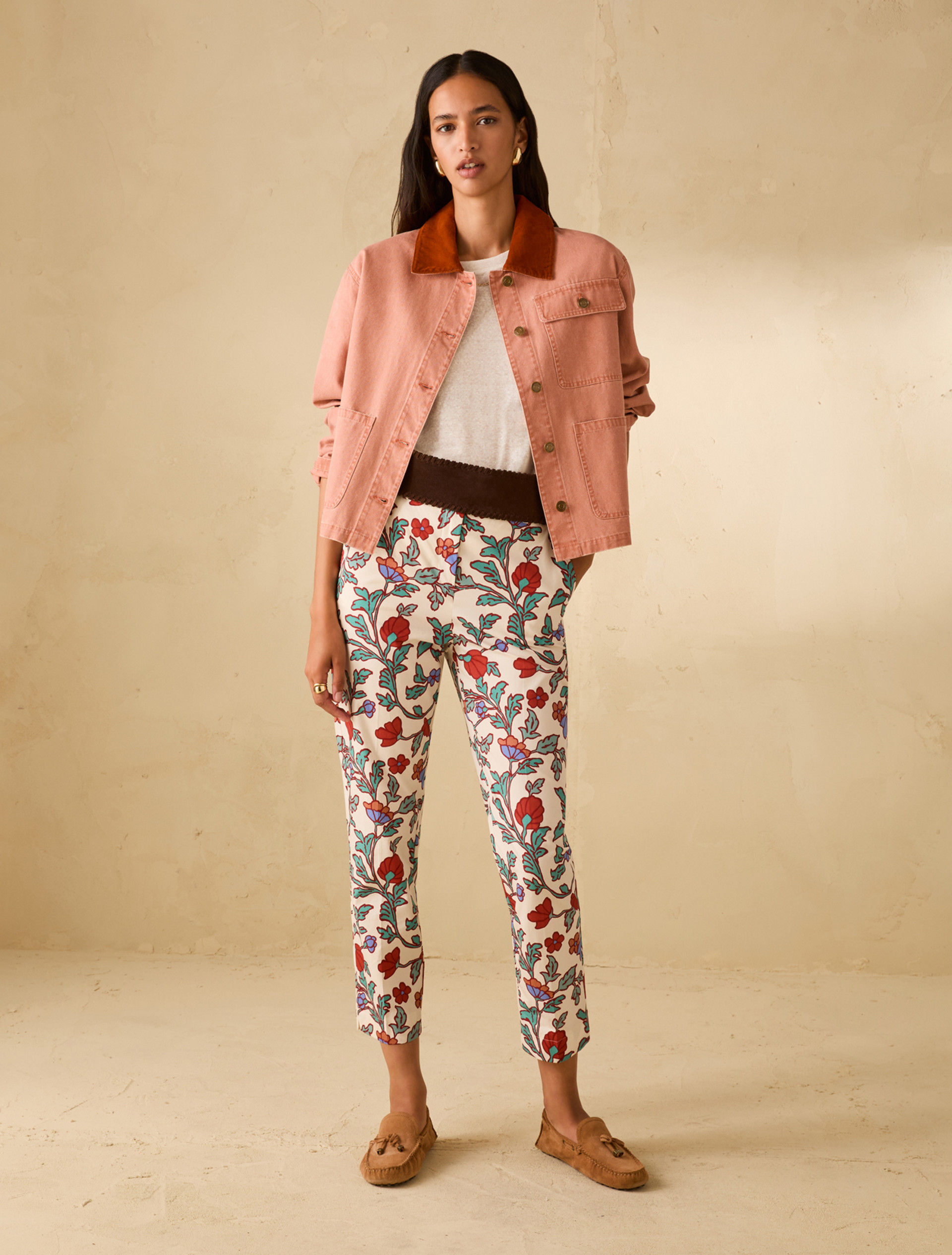 Poplin Capri trousers - WHITE - pennyblack