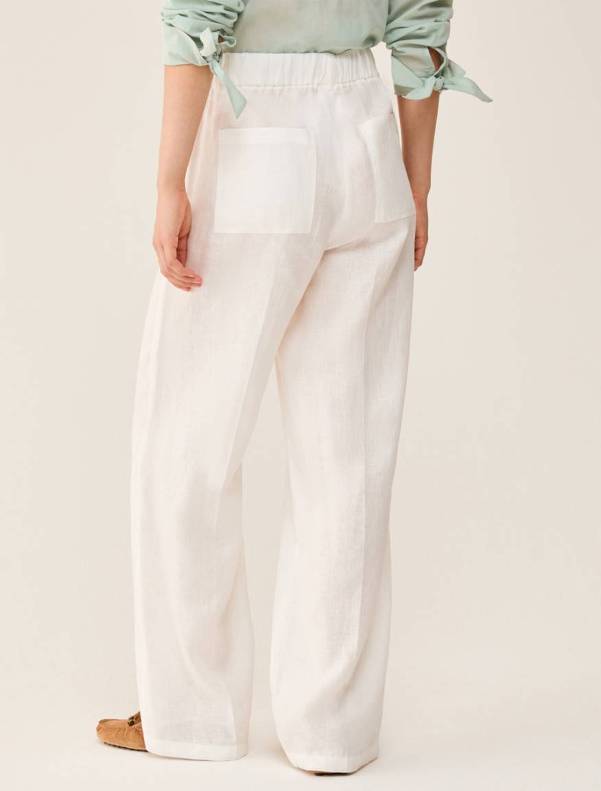 Pure linen trousers - WHITE - Pennyblack - 3