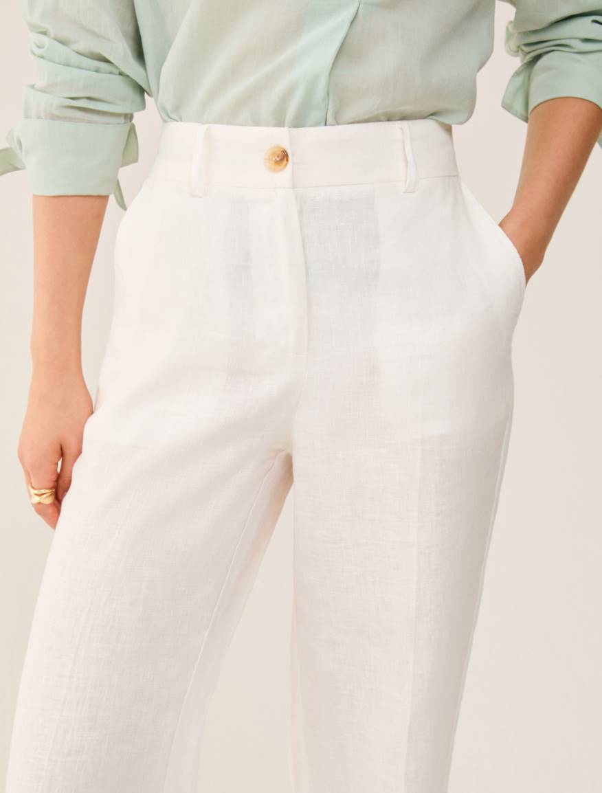 Pure linen trousers - WHITE - Pennyblack - 4