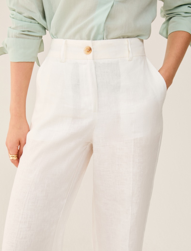 Pure linen trousers - WHITE - pennyblack