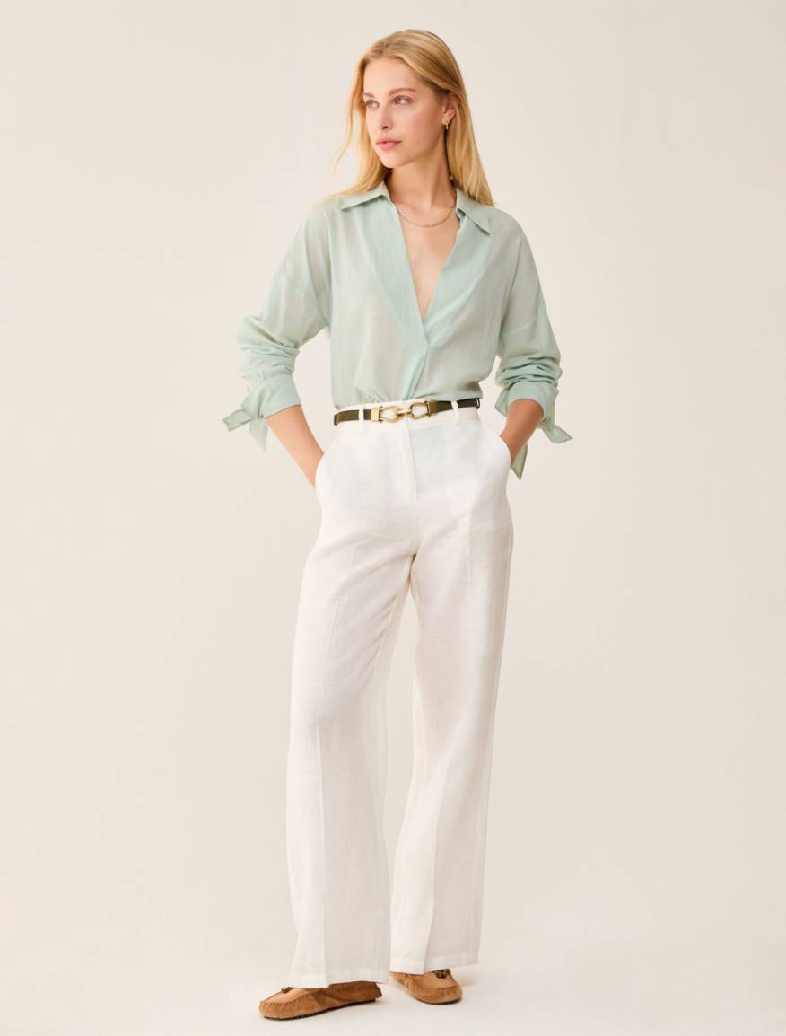 Pure linen trousers - WHITE - Pennyblack - 5