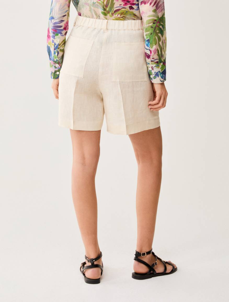 Pure linen shorts - ECRU - Pennyblack - 3