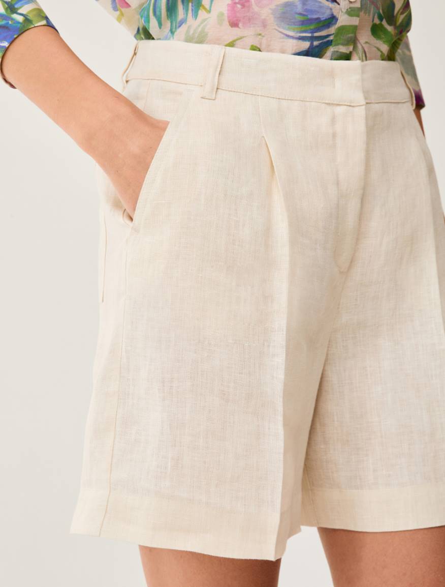Pure linen shorts - ECRU - Pennyblack - 4