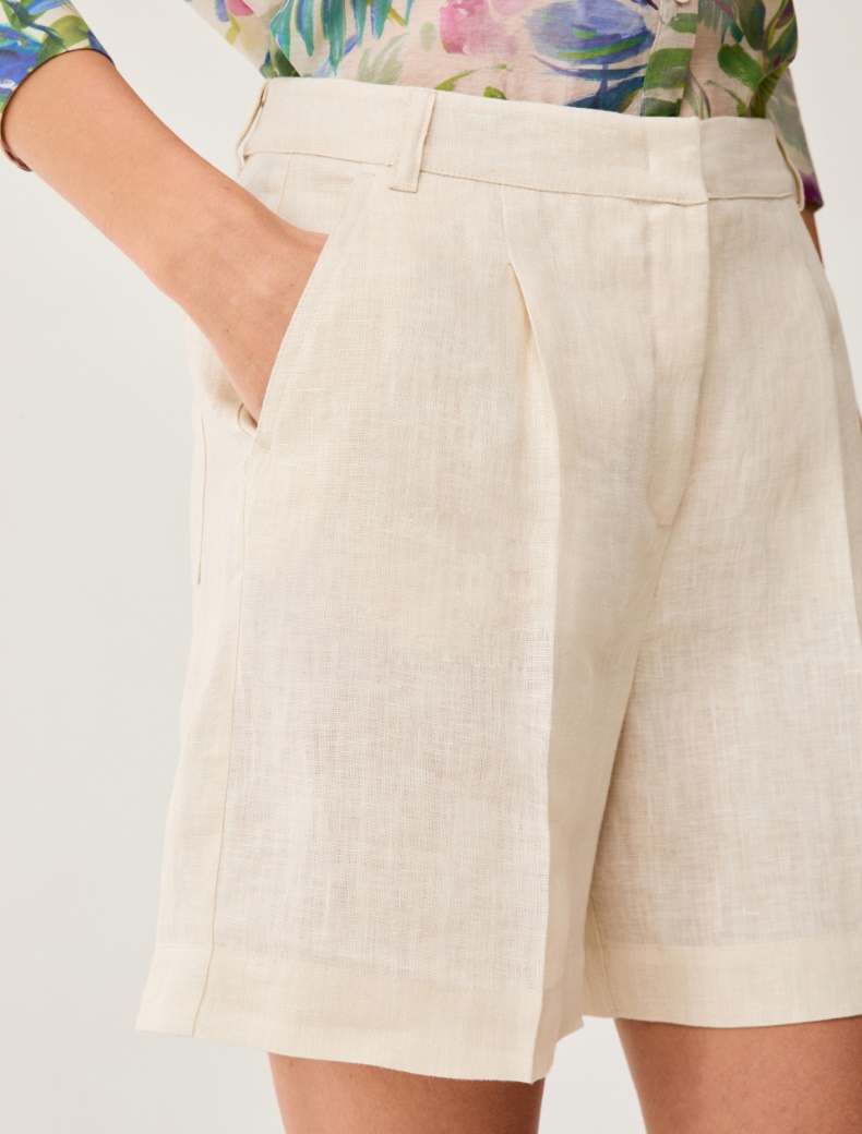 Pure linen shorts - ECRU - pennyblack