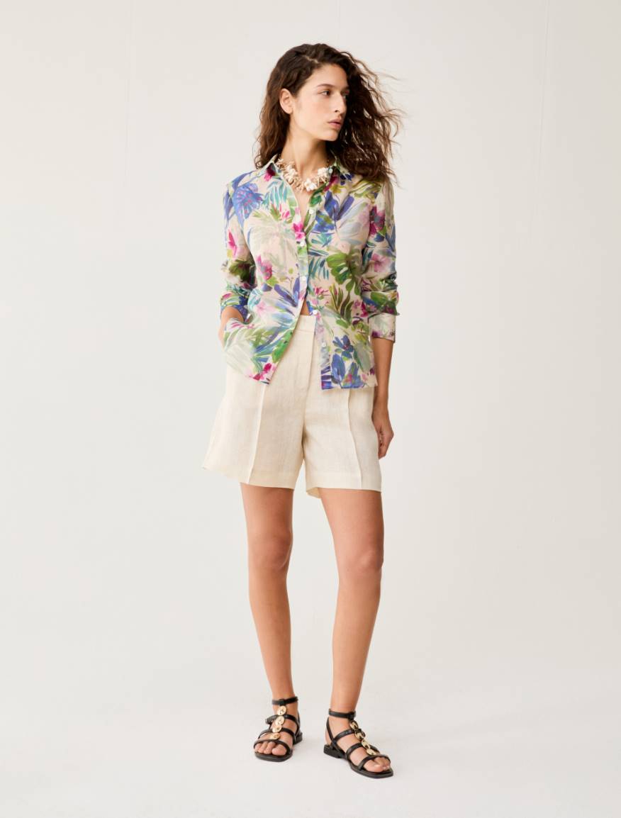 Pure linen shorts - ECRU - Pennyblack - 5