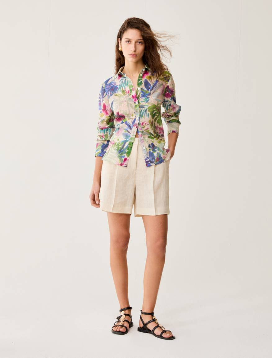 Pure linen shorts - ECRU - Pennyblack