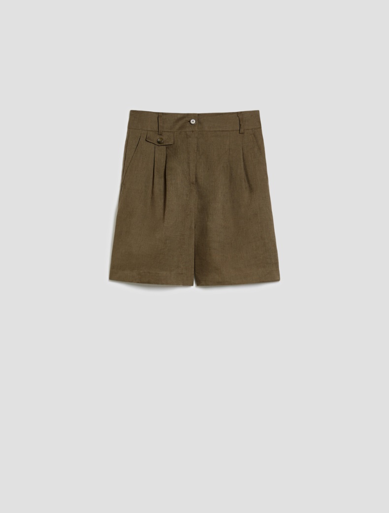 Pure linen shorts - KAKI - pennyblack
