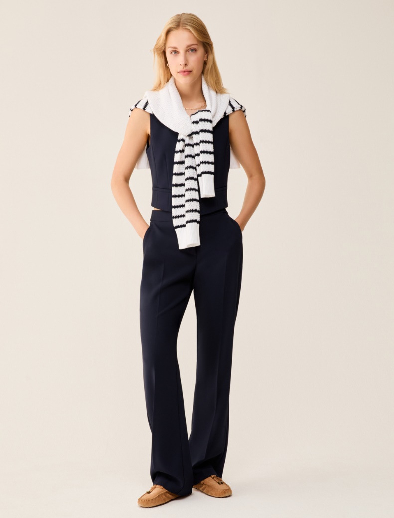 Slim-fit cady vest - NAVY - pennyblack