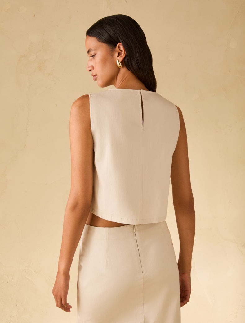 Embroidered cotton top - IVORY - pennyblack