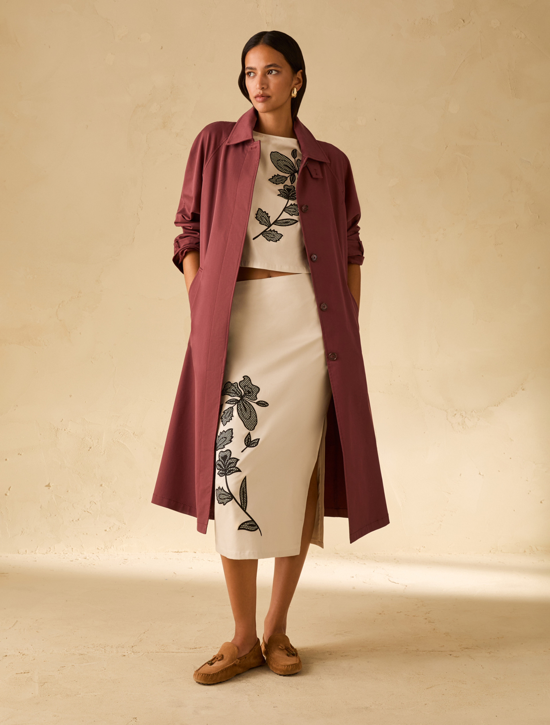 Embroidered cotton top - IVORY - pennyblack