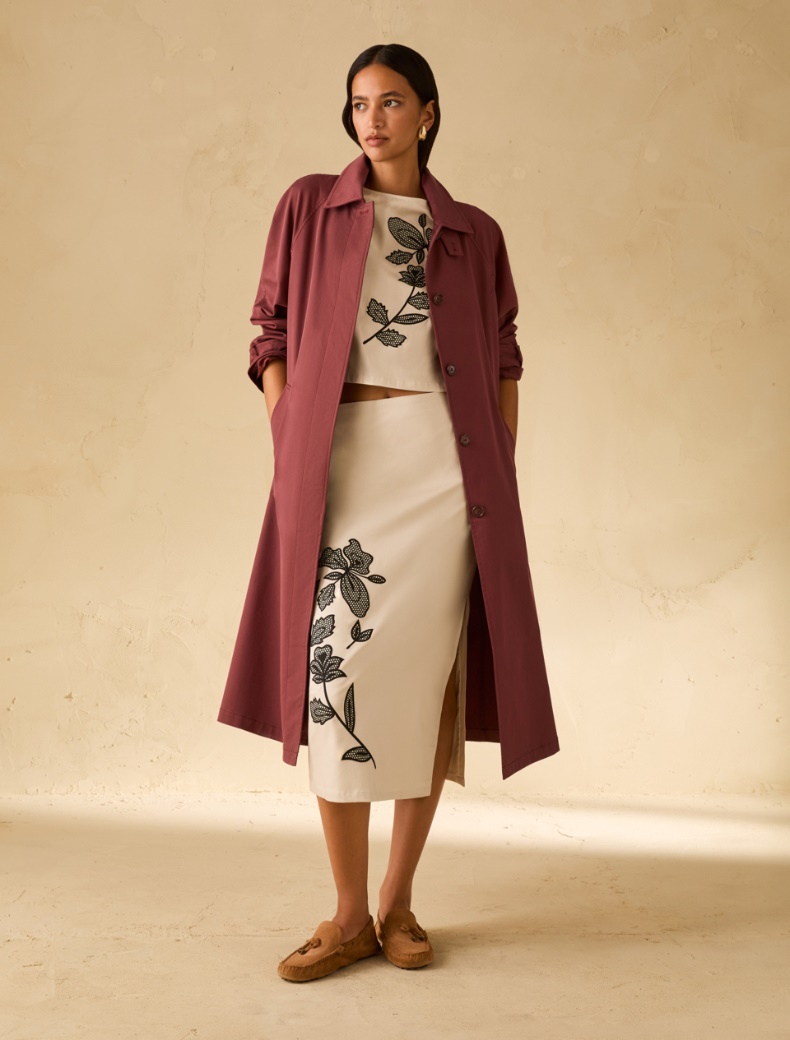 Embroidered cotton top - IVORY - pennyblack