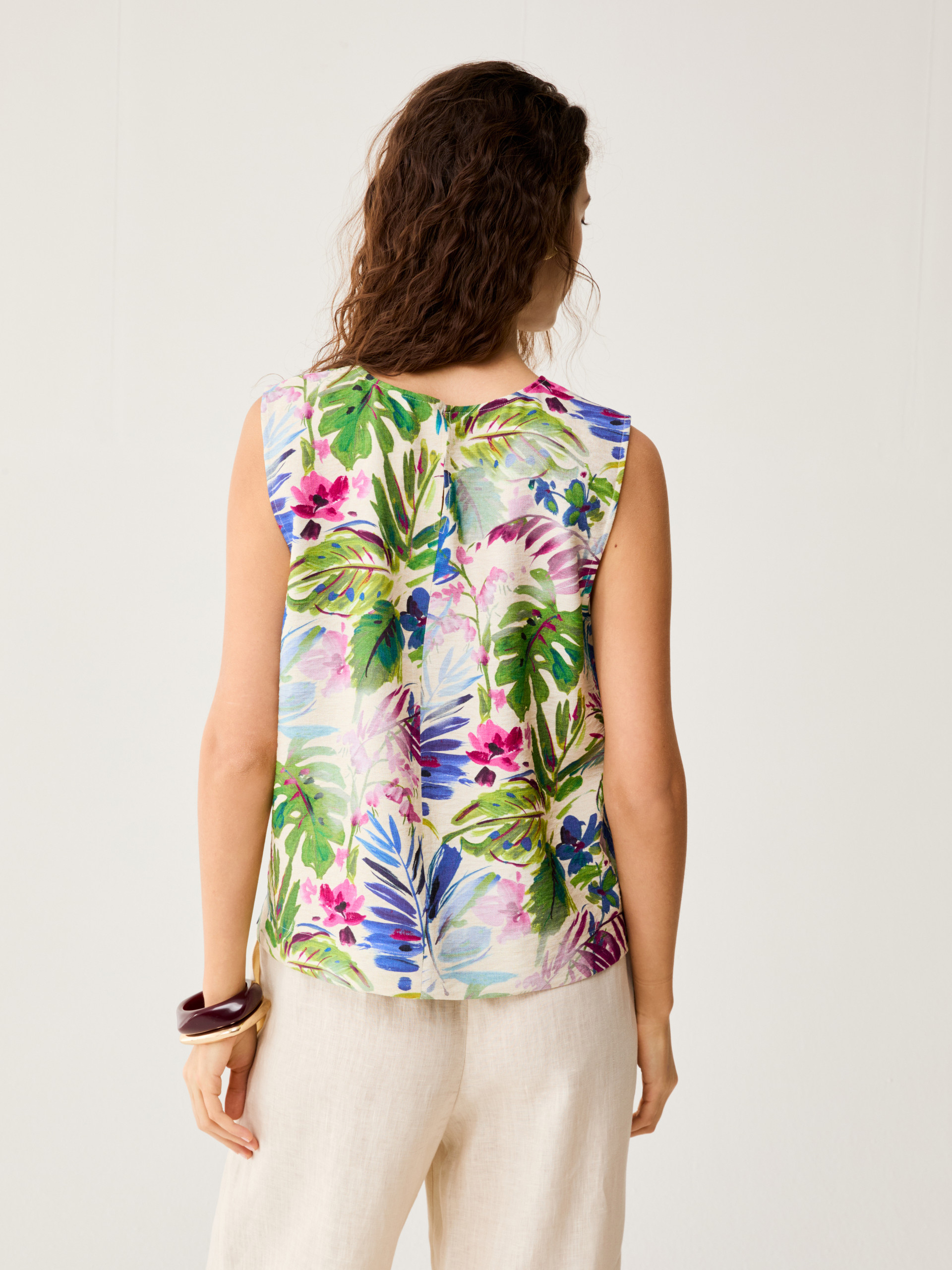 Botanical-patterned top - ECRU - pennyblack