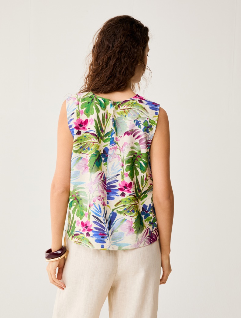 Botanical-patterned top - ECRU - pennyblack