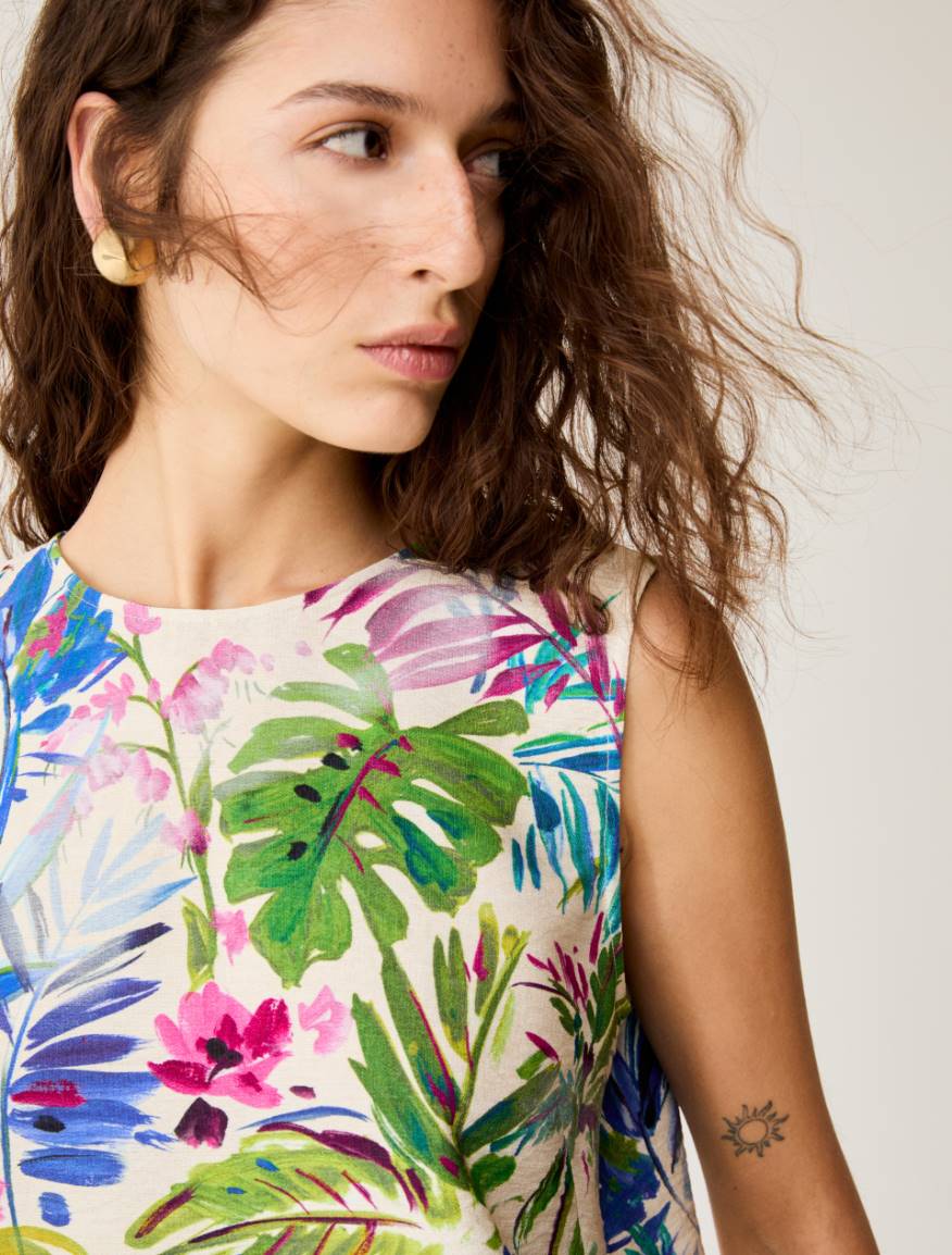 Botanical-patterned top - ECRU - Pennyblack - 4