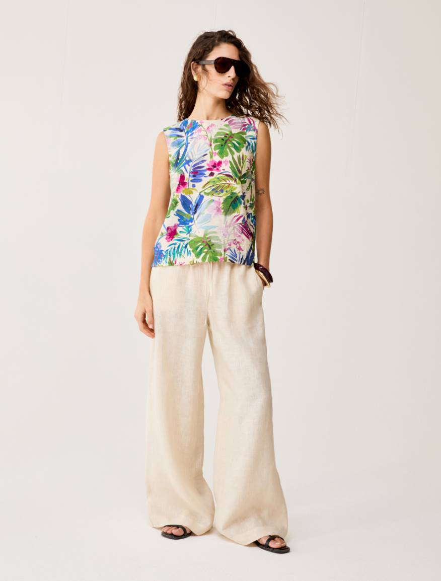 Botanical-patterned top - ECRU - Pennyblack - 5