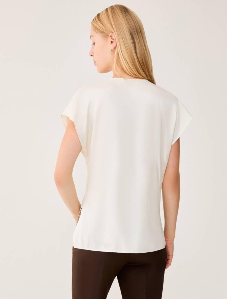 Blusa in twill fluido - AVORIO - Pennyblack - 3