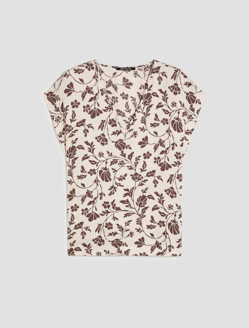 Fluid twill blouse - IVORY - Pennyblack - 2
