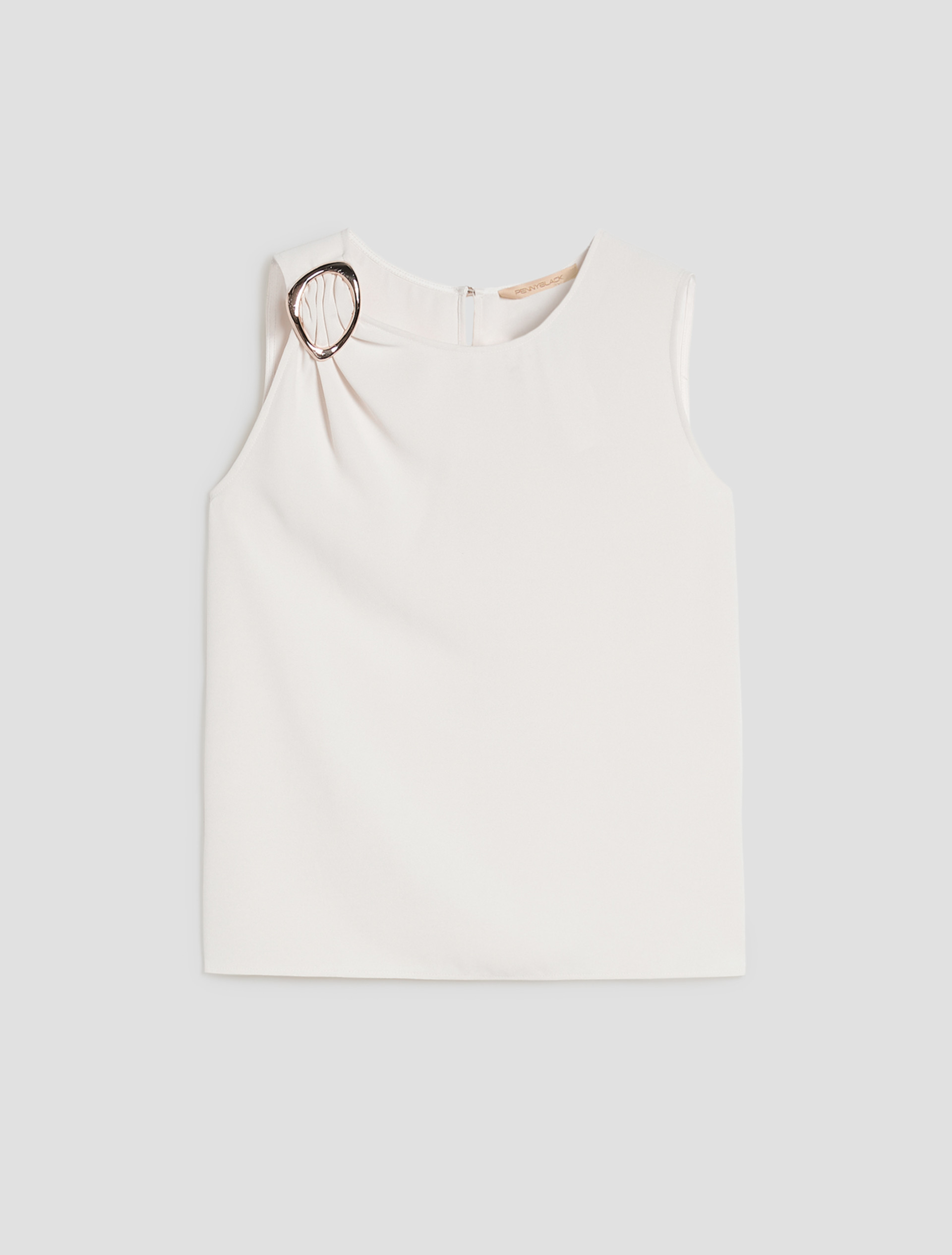 Top in sablé fabric with buckle - IVORY - pennyblack