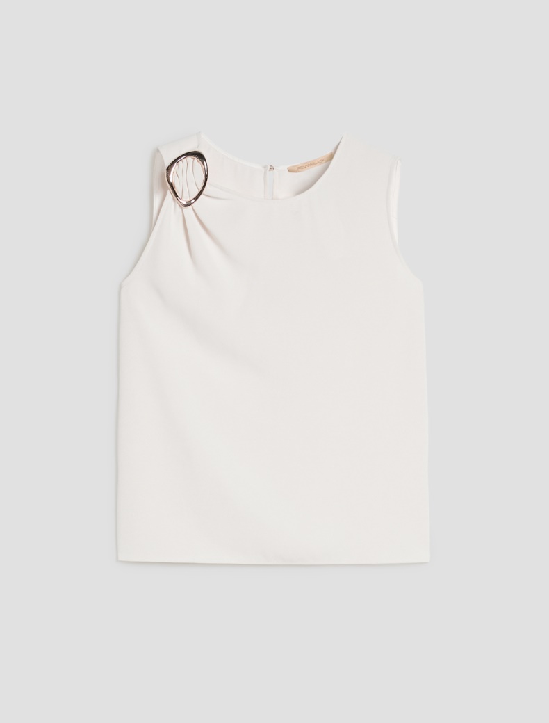Top in sablé fabric with buckle - IVORY - pennyblack