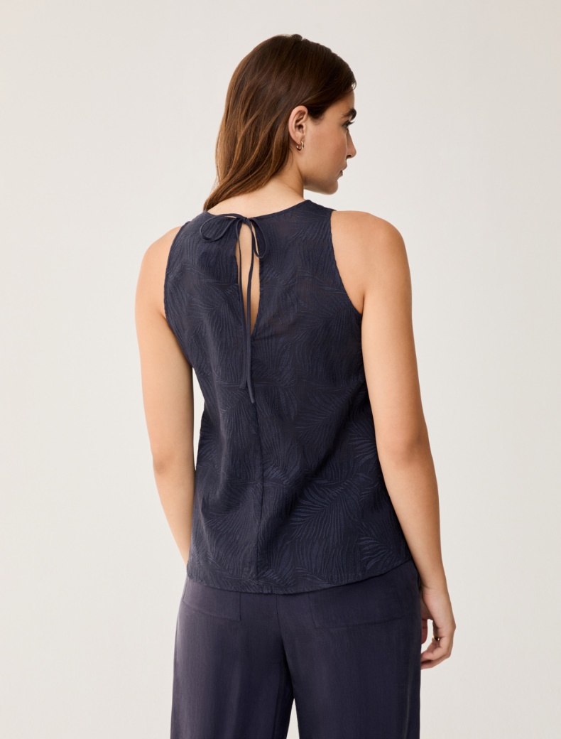 Top in embroidered muslin - NAVY - pennyblack