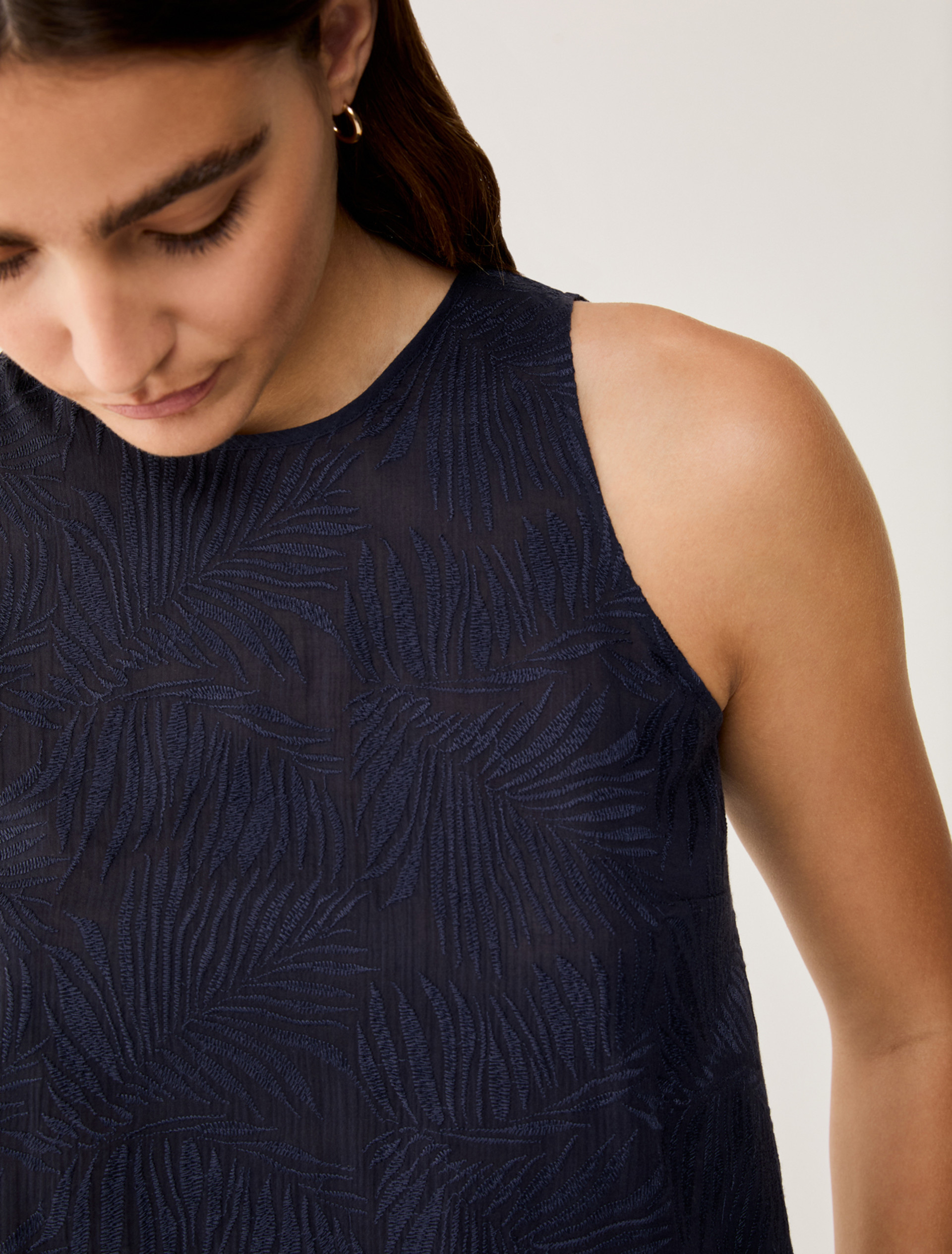 Top in embroidered muslin - NAVY - pennyblack