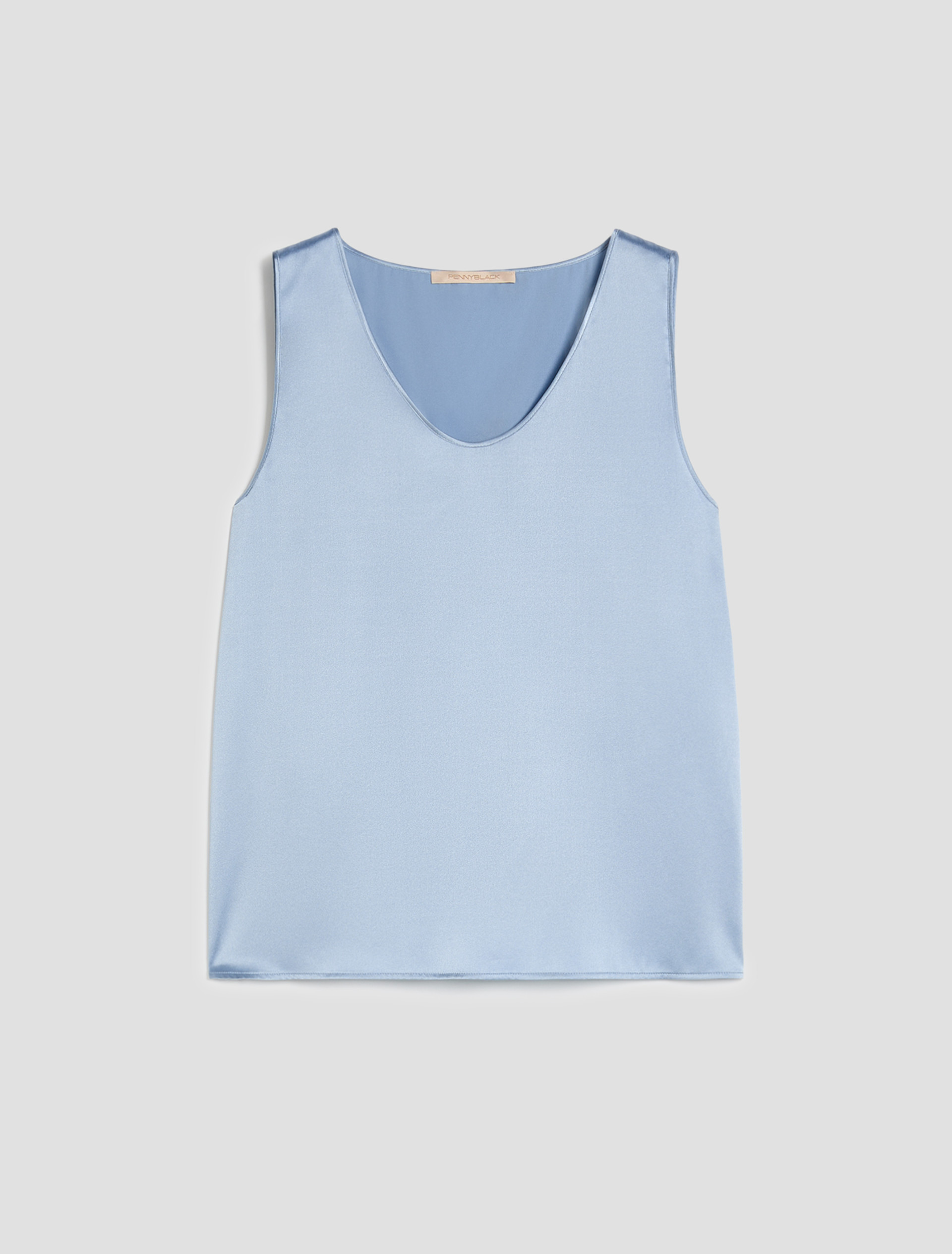 Silk-satin top - LIGHT BLUE - pennyblack