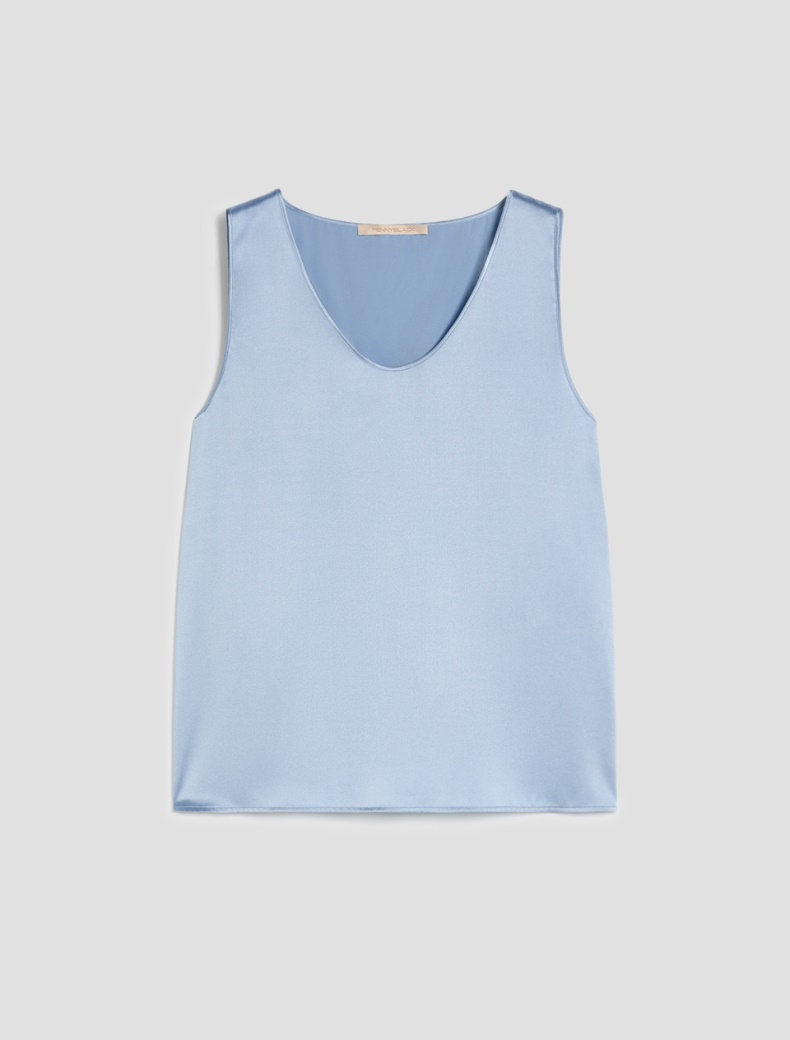Silk-satin top - LIGHT BLUE - pennyblack