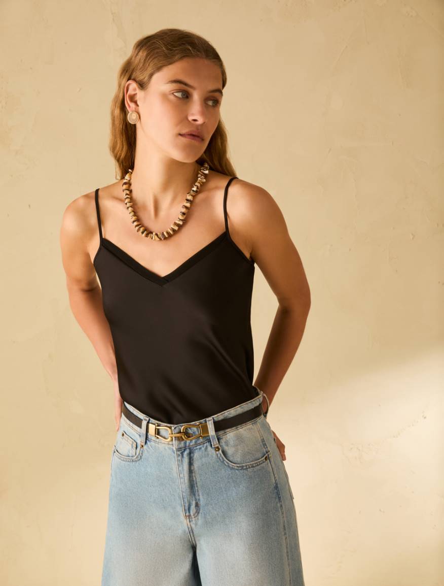 Double satin top - BLACK - Pennyblack