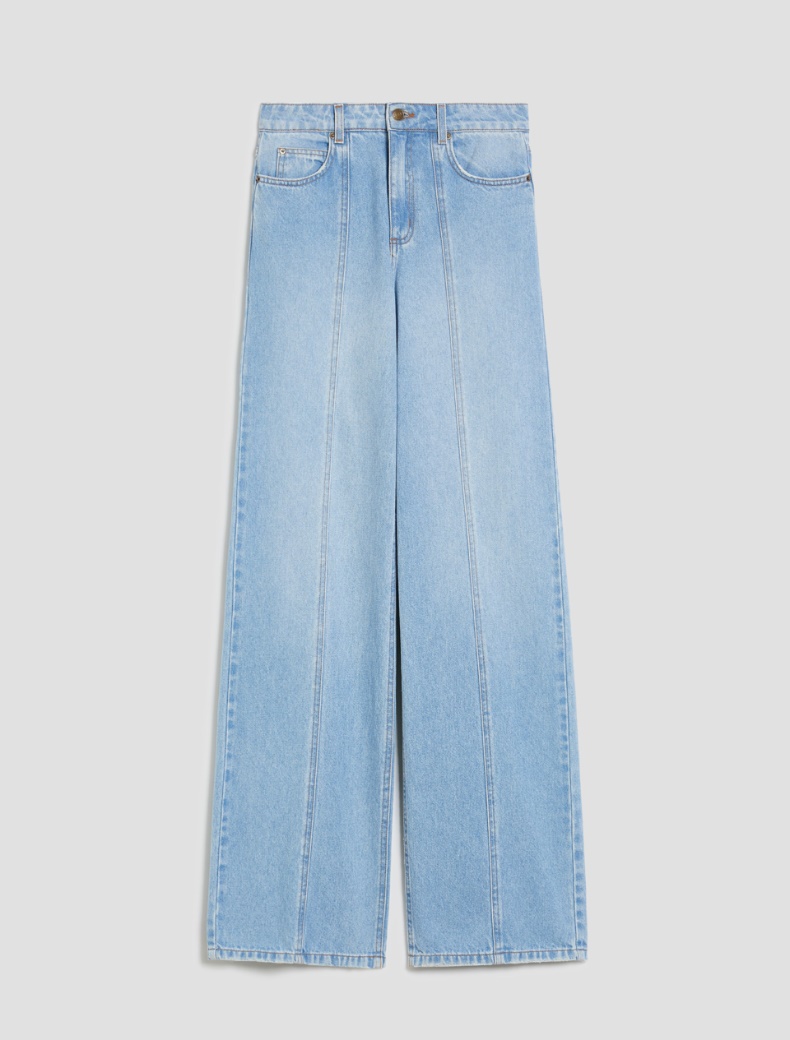 Puddle-cut jeans in faded denim - BLUE JEANS - pennyblack