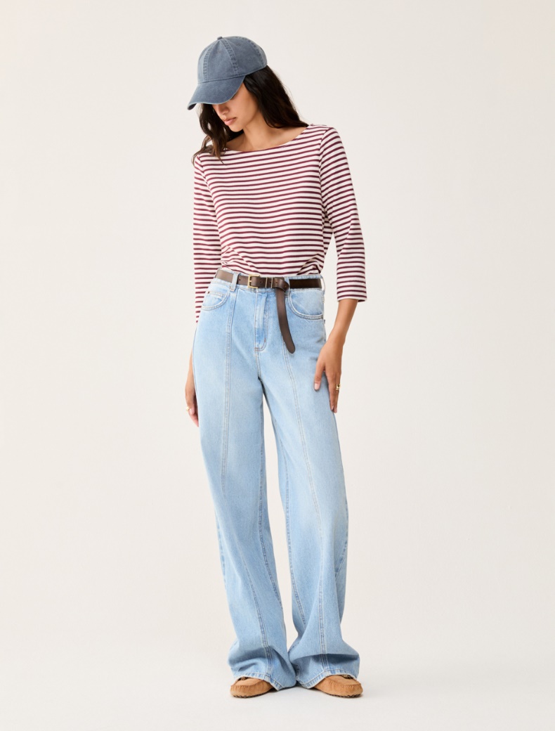 Puddle-cut jeans in faded denim - BLUE JEANS - pennyblack